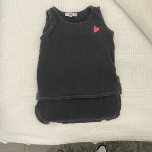 Joah Love high lo tank with heart embroidery